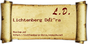 Lichtenberg Dóra névjegykártya